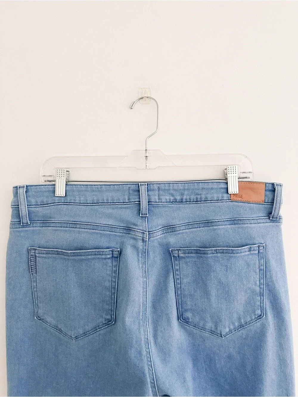 Paige Margot Crop Jeans Light Wash Skinny Ankle Stretch Denim Size 34 High Rise